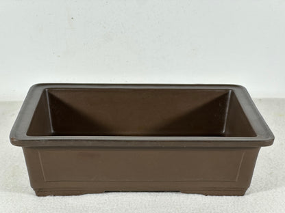 Preowned Japanese Tokoname Unglazed Rectangular Bonsai Pot - 8.75” By 6.25”