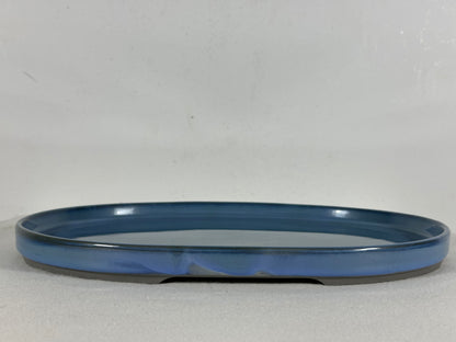 New Japanese Glazed Suiban for Suiseki Bonsai Harumatsu - 12.5” By 9”