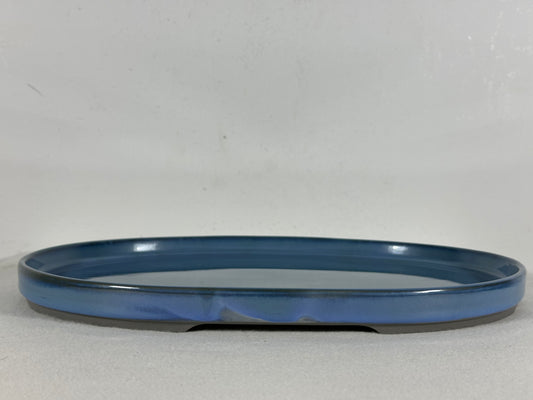 New Japanese Glazed Suiban for Suiseki Bonsai Harumatsu - 12.5” By 9”