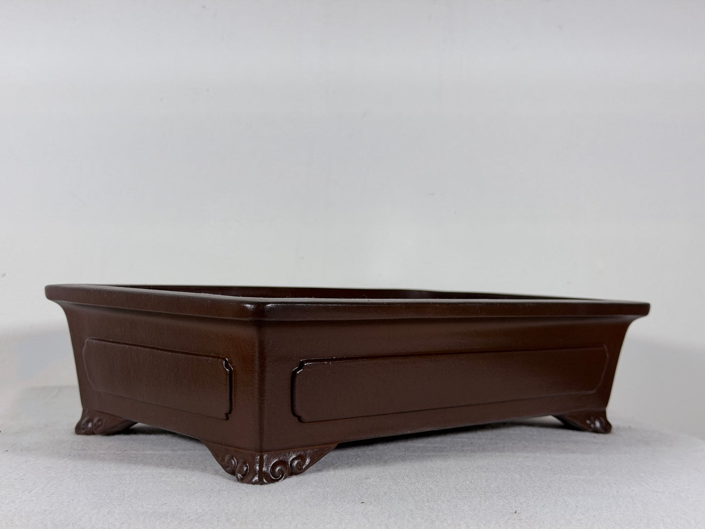 Preowned Japanese Tokoname Unglazed Rectangular Bonsai Pot Yamaaki - 12.25” By 8”