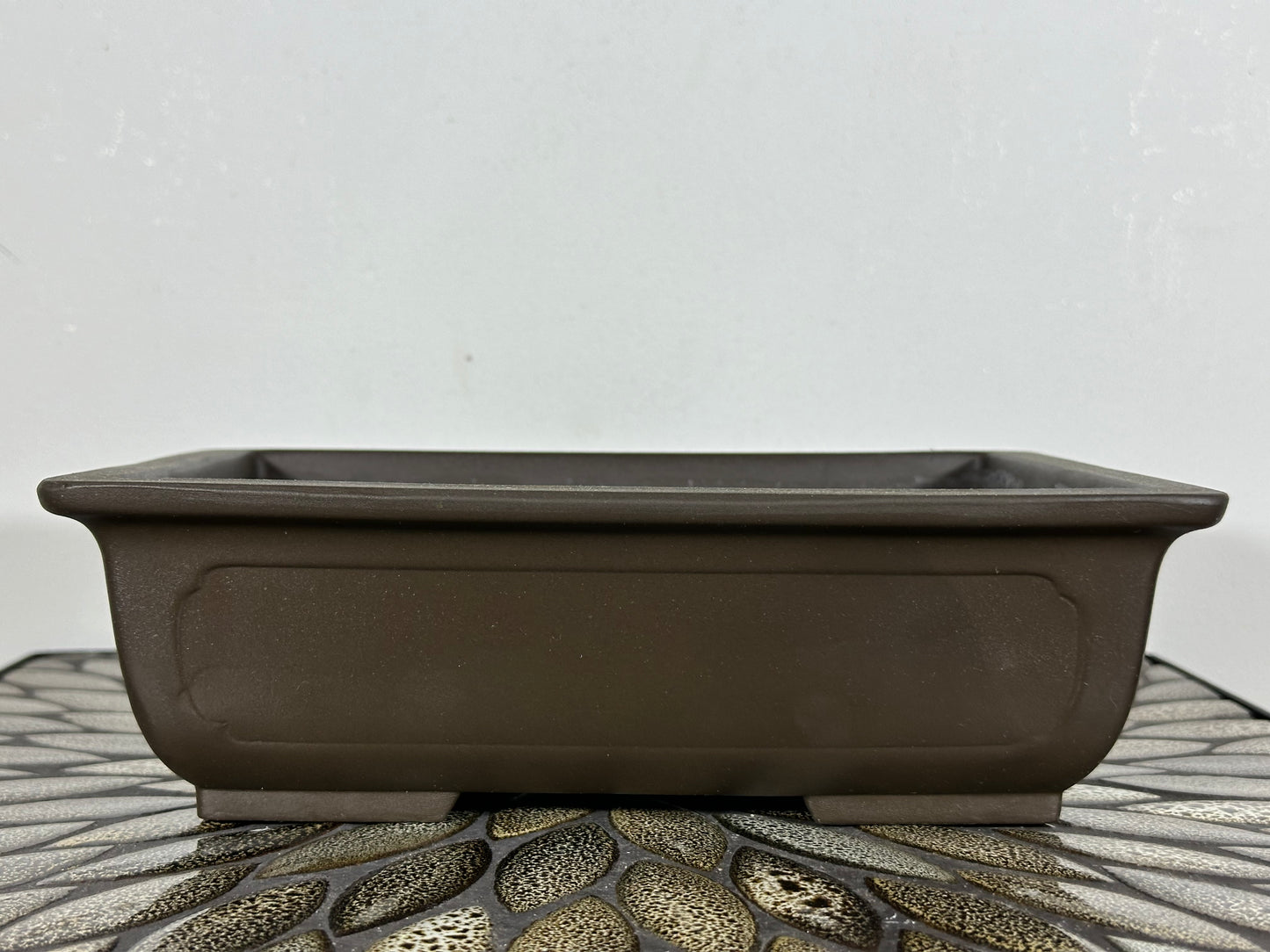 Preowned Japanese Tokoname Unglazed Rectangular Bonsai Pot - 10” By 7.5”
