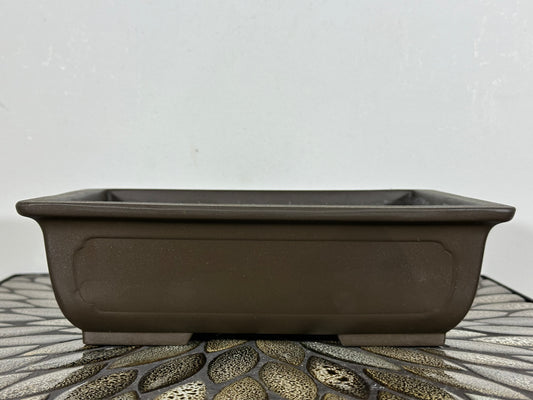 Preowned Japanese Tokoname Unglazed Rectangular Bonsai Pot - 10” By 7.5”