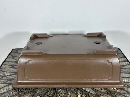 Preowned Japanese Tokoname Unglazed Rectangular Bonsai Pot - 11” By 8.5”