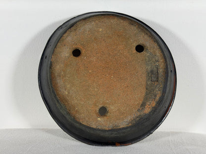 Preowned Japanese Tokoname Unglazed Nanban Style Bonsai Pot Has Stamp - 10.25” By 2”
