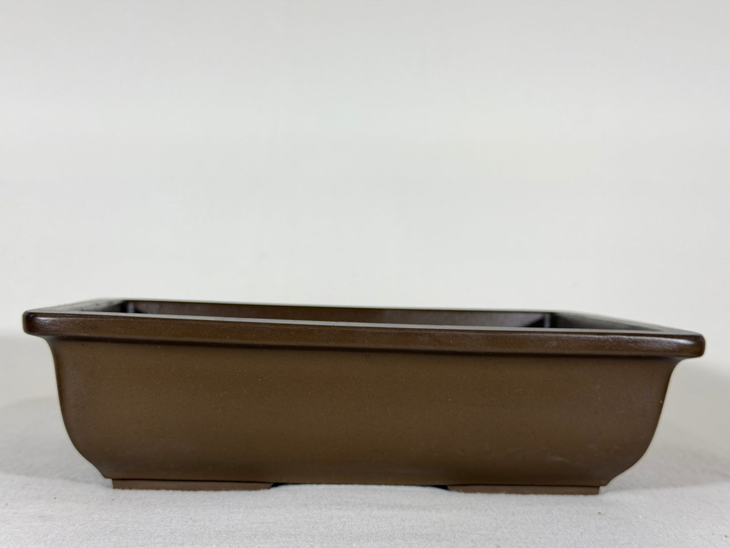 Preowned Japanese Tokoname Unglazed Rectangular Bonsai Pot - 10.5” By 7.75”
