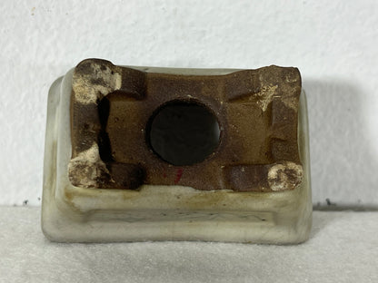 Preowned Japanese Tokoname Rectangular Bonsai Pot Tosui - 2.25” By 1.75”