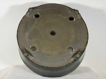 New Japanese Tokoname Glazed Round Bonsai Pot Syuho - 13.25” By 6.25”