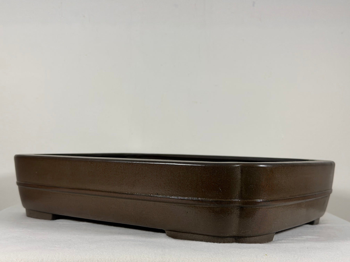 Preowned Japanese Tokoname Unglazed Rectangular Bonsai Pot Eiraku - 13.5” By 10.5”