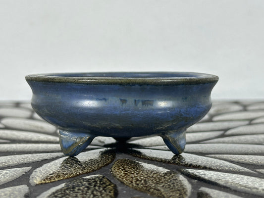 Preowned Japanese Tokoname Glazed Bag Style Bonsai Pot - 3 1/8” By 1.25”