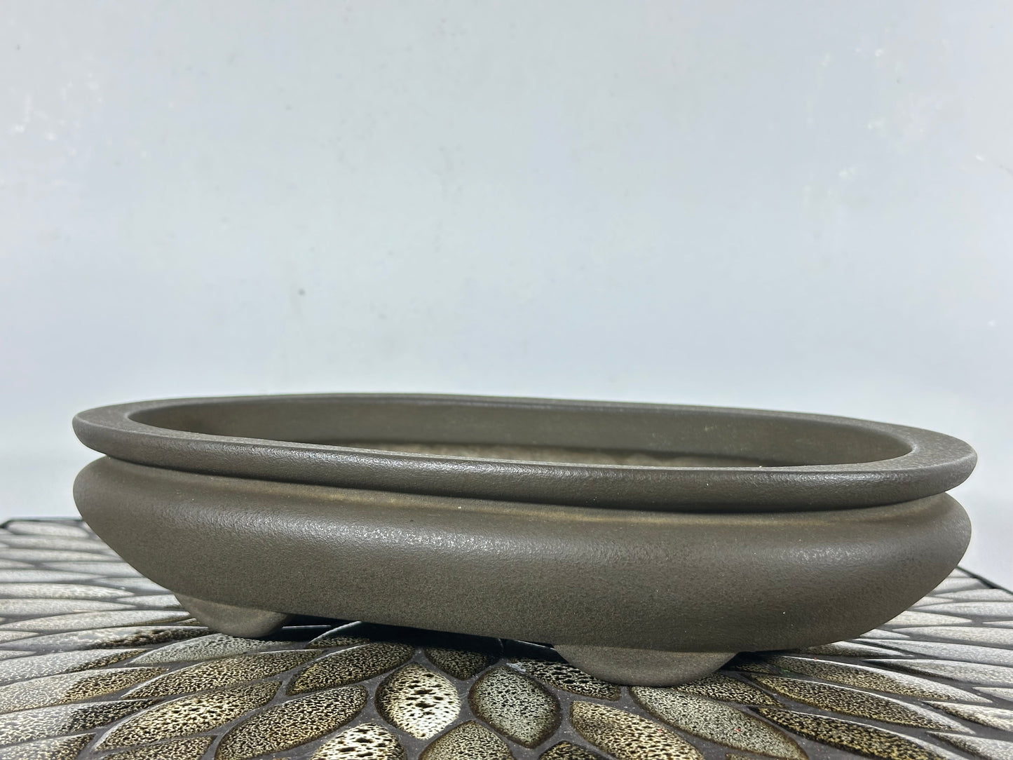 Preowned Vintage Japanese Tokoname Unglazed Bag Style Bonsai Pot Yamaaki - 11.5” By 8”