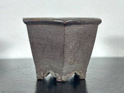 Preowned Vintage Japanese Tokoname Mame Cascade Bonsai Pot Sekishin - 2 1/8” By 1 7/8”