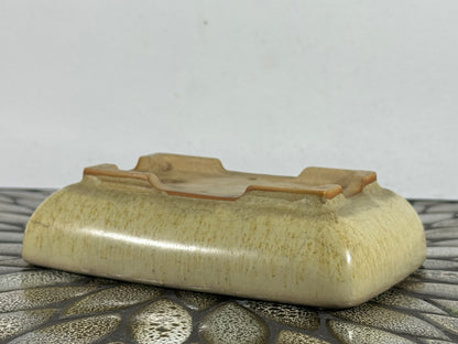 Preowned Japanese Tokoname Glazed Rectangular Bonsai Pot Bigei - 6” By 4.5”