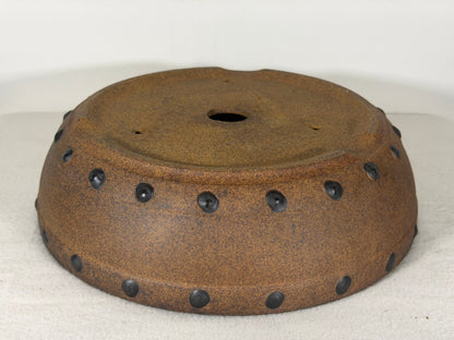 Preowned Japanese Tokoname Unglazed Drum Style Bonsai Pot - 10” By 2.75”