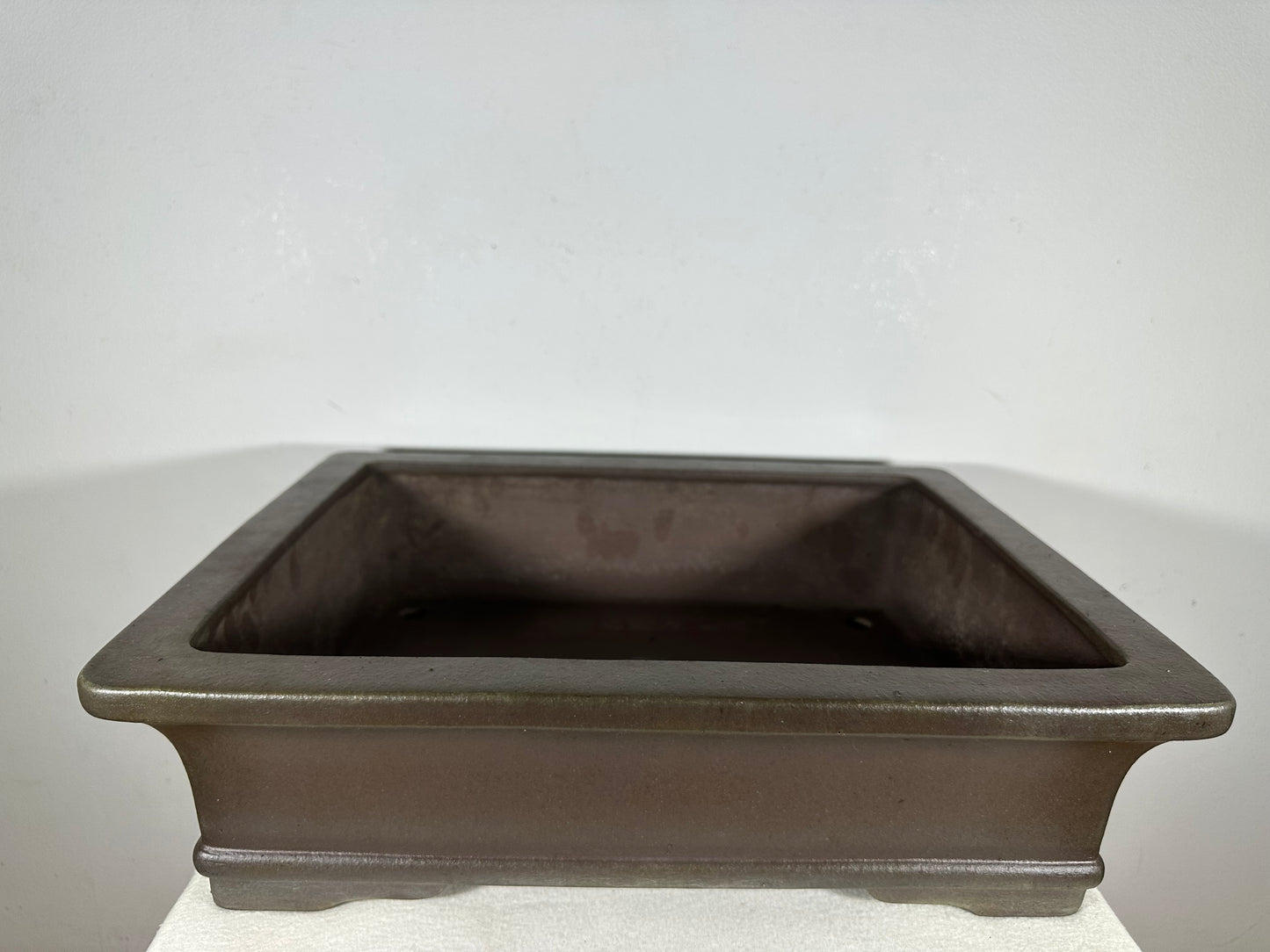 Preowned Japanese Tokoname Unglazed Rectangular Bonsai Pot Yamaaki - 17.75” By 14”