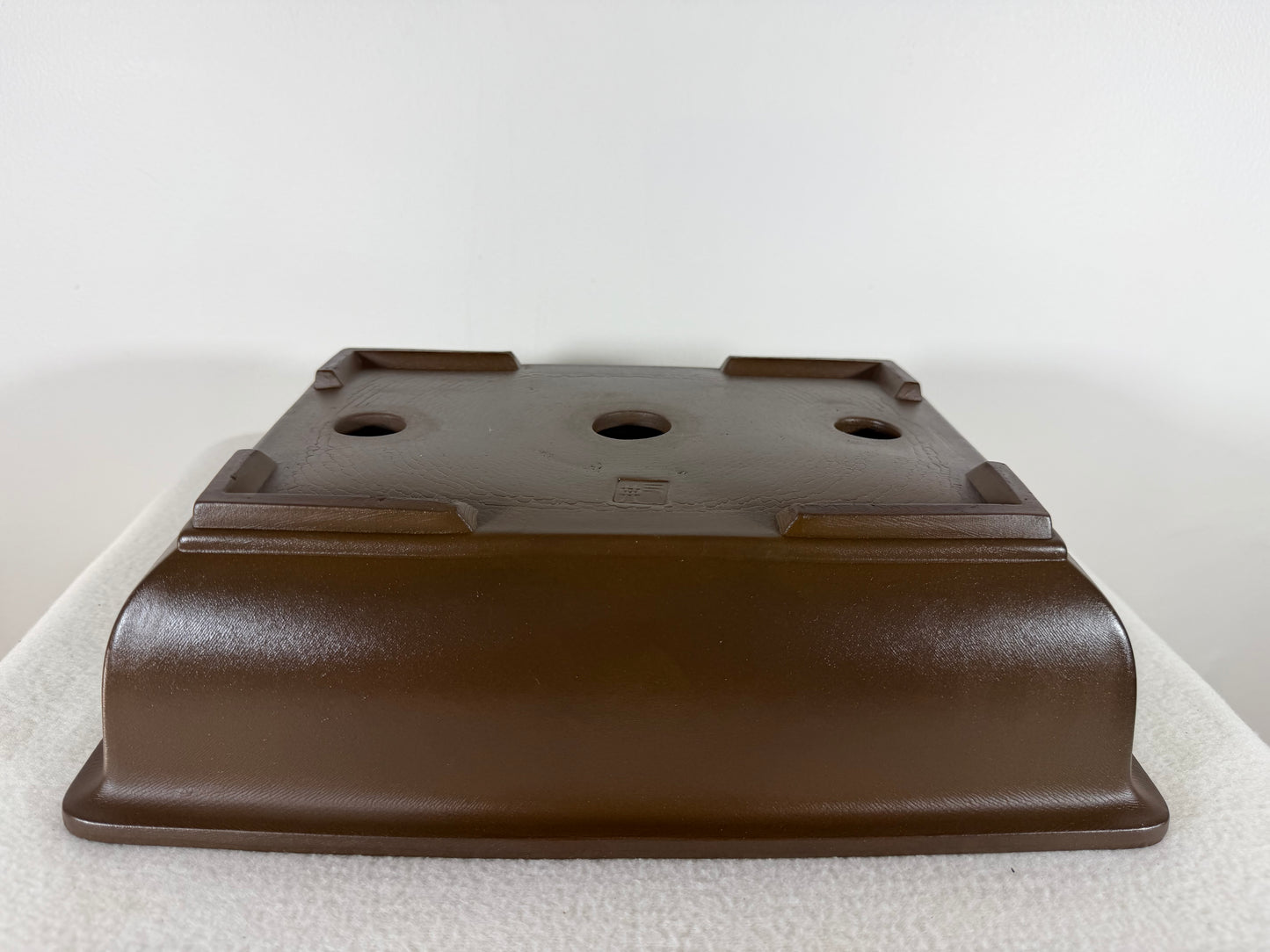 Preowned Japanese Tokoname Unglazed Rectangular Bonsai Pot Sankyou - 12.25” By 9.5”