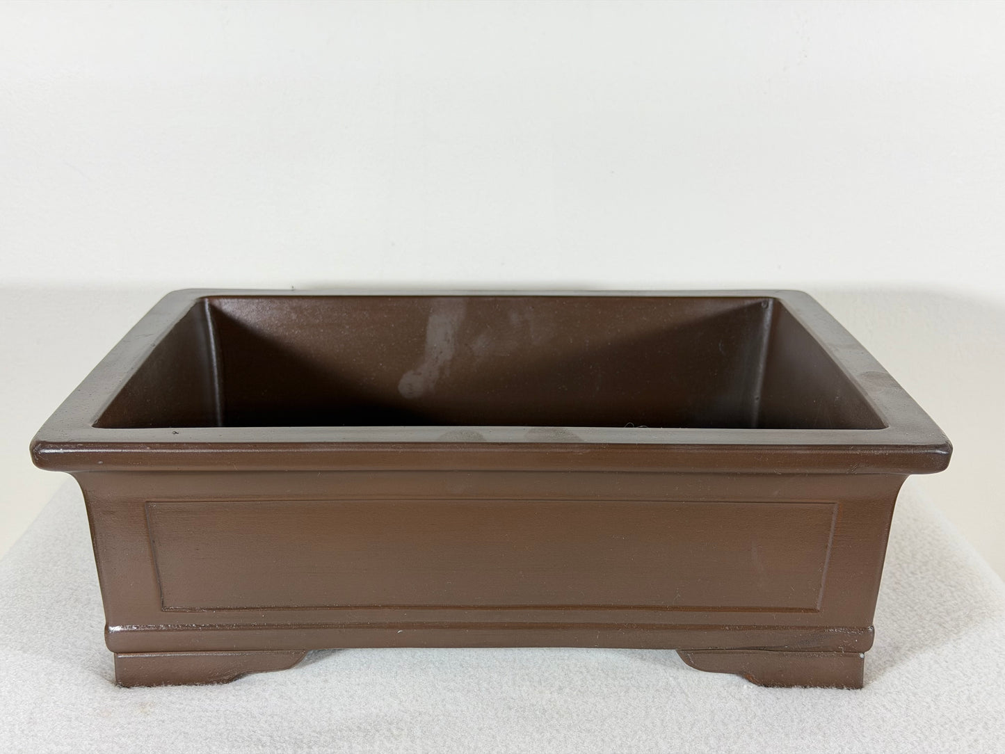 Preowned Vintage Japanese Tokoname Unglazed Rectangular Bonsai Pot Housei - 12.25” By 9.25”