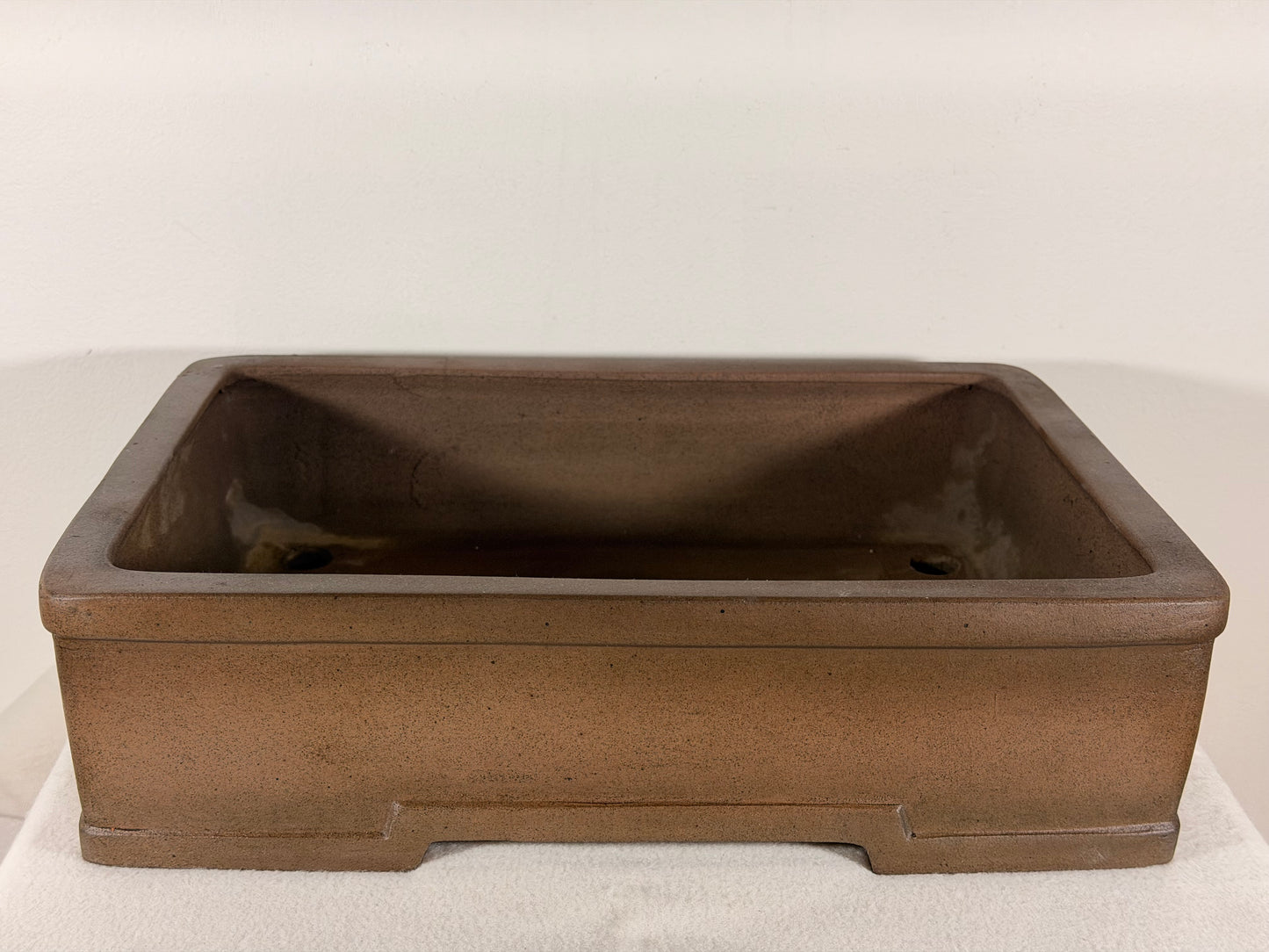 Preowned Japanese Tokoname Unglazed Rectangular Bonsai Pot Seibun - 15” By 11”