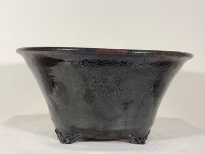 New Japanese Tokoname Glazed Round Bonsai Pot Syuho - 12” By 5.75”