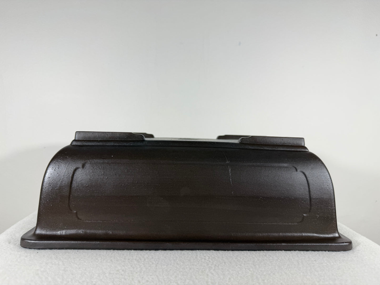 Preowned Japanese Tokoname Unglazed Rectangular Bonsai Pot with Stamp - 13.75” By 10.25”