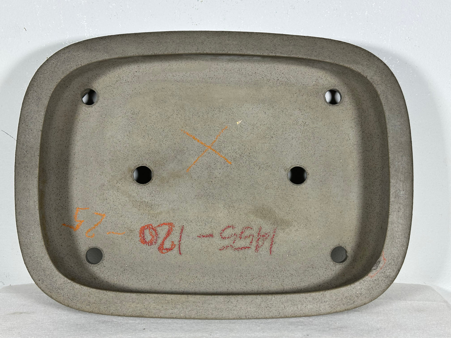 Preowned Japanese Tokoname Unglazed Rectangular Bonsai Pot Seizan - 12.75” By 9.25”
