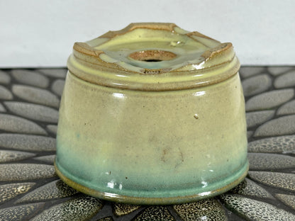 New Japanese Tokoname Round Glazed Bonsai Pot Katu - 4 1/8” By 2.75”