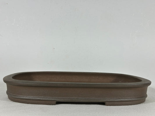Preowned Japanese Tokoname Unglazed Rectangular Shallow Bonsai Pot Seizan - 12.25” By 9”