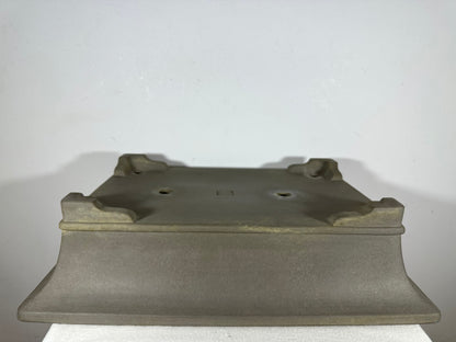 Preowned Japanese Tokoname Unglazed Rectangular Bonsai Pot Seizan - 19.5” By 14.25”