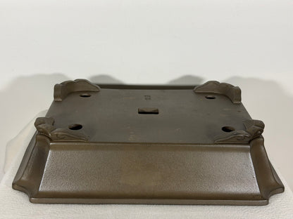 Preowned Japanese Tokoname Unglazed Rectangular Bonsai Pot has Stamps - 15.5” By 11.5”