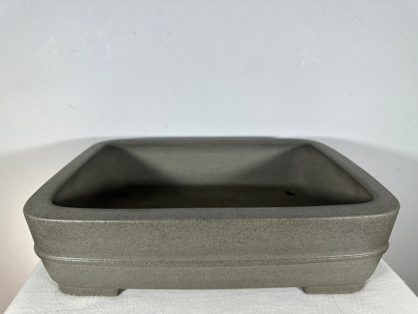 Preowned Japanese Tokoname Rectangular Bonsai Pot Seizan - 14.75” By 11”