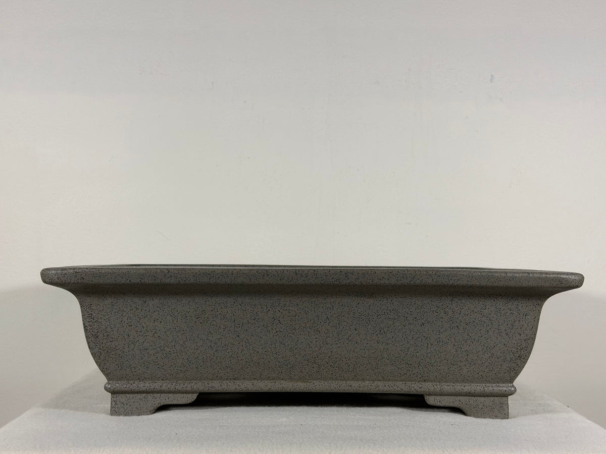 Preowned Japanese Tokoname Unglazed Rectangular Bonsai Pot Seizan - 15” x 10.5” x 4.25”