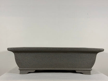 Preowned Japanese Tokoname Unglazed Rectangular Bonsai Pot Seizan - 15” x 10.5” x 4.25”