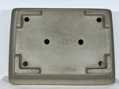 Preowned Japanese Tokoname Unglazed Rectangular Bonsai Pot Seizan - 13.75” By 10.25”