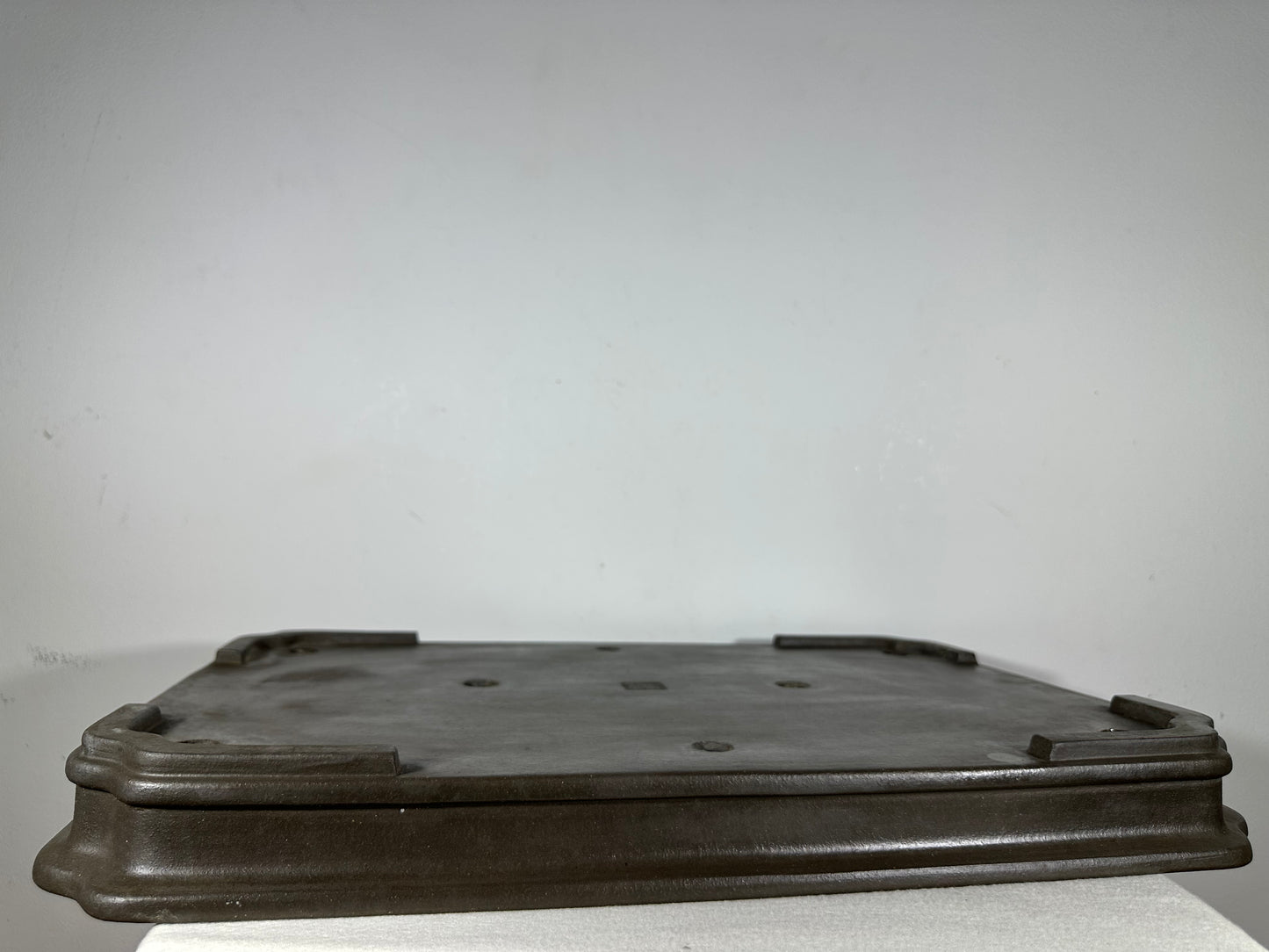 Preowned Japanese Tokoname Unglazed Rectangular Shallow Bonsai Pot Seizan - 22.5” By 15.25”