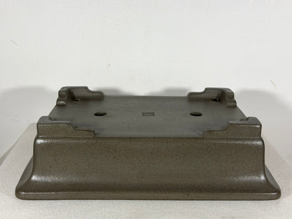 Preowned Japanese Tokoname Unglazed Rectangular Bonsai Pot Seizan - 13” By 9.5”