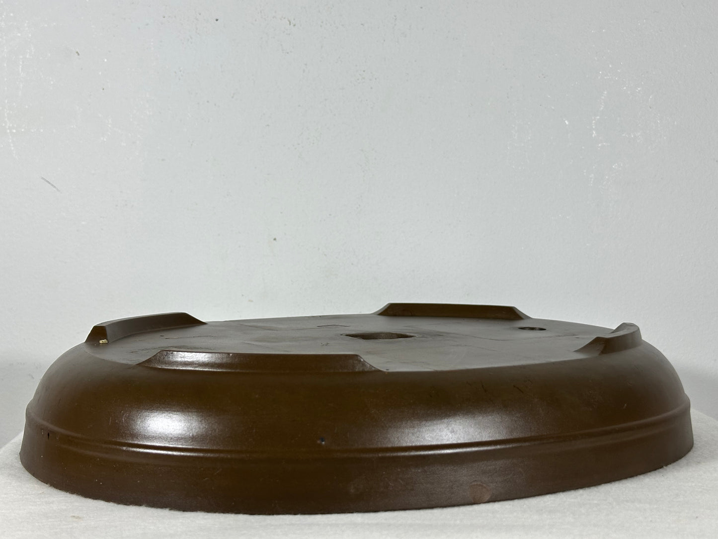Preowned Japanese Tokoname Unglazed Oval Bonsai Pot has Stamp - 15.25” By 11.75”