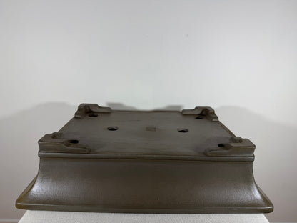 Preowned Japanese Tokoname Unglazed Rectangular Bonsai Pot Gyouzan Nakano - 18.5” x 14” x 4.5”