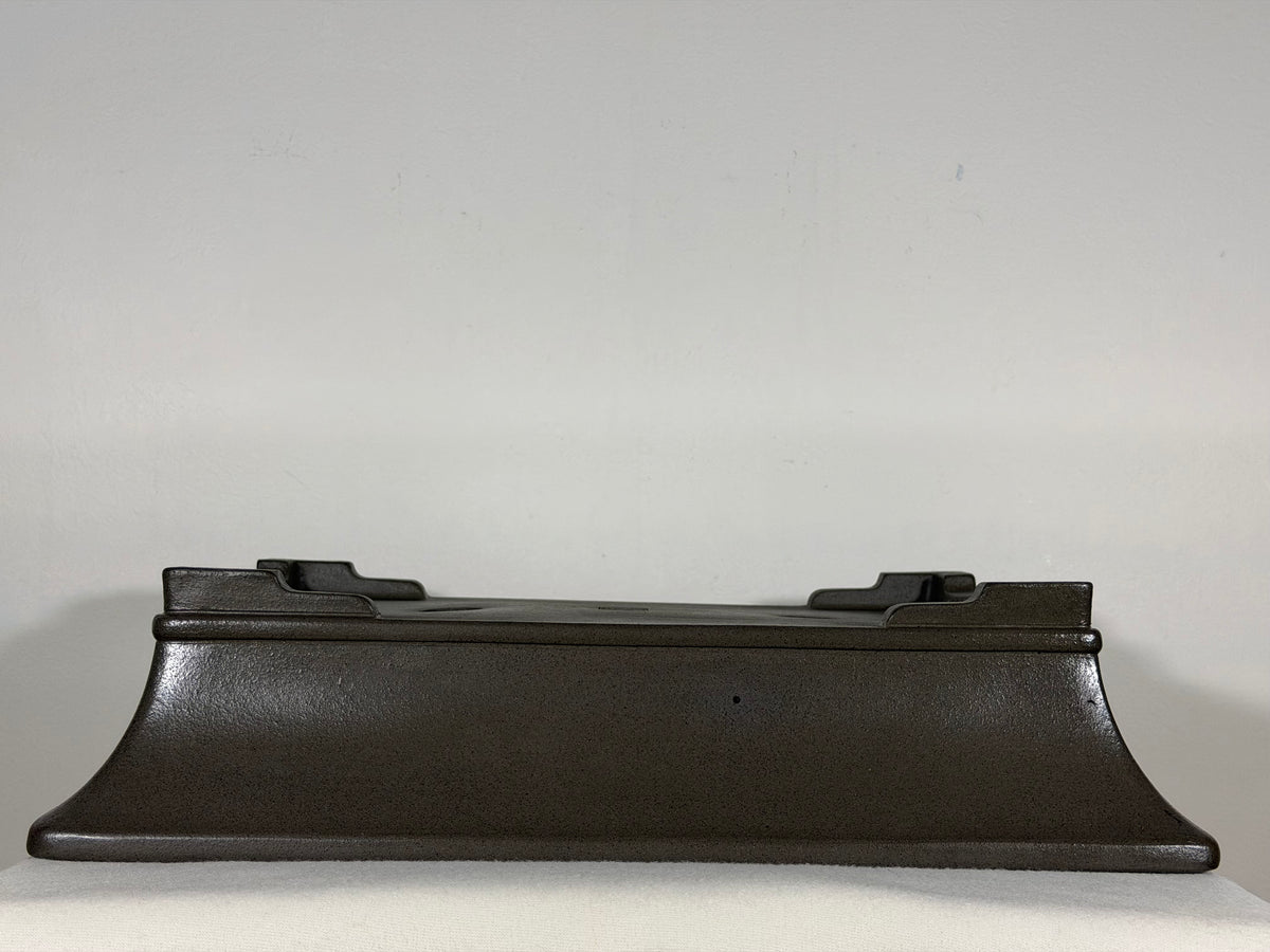 Preowned Japanese Tokoname Unglazed Rectangular Bonsai Pot Gyouzan Nakano - 16.5” x 12” x 4”