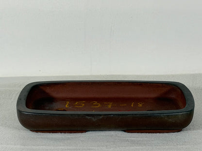 Preowned Old China Unglazed Shallow Rectangular Bonsai Pot - 8.25” x 5” x 1.25”