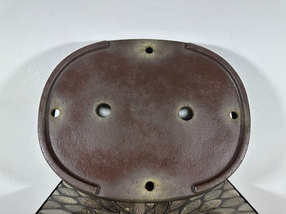 Preowned Japanese Tokoname Unglazed Oval Bonsai Pot Yamaaki - 16.75” By 13.25”