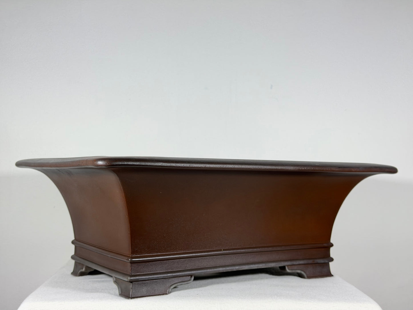 Preowned Japanese Tokoname Unglazed Rectangular Bonsai Pot Senkouen - 18.5” By 13.5”