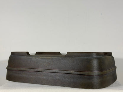 Preowned Japanese Tokoname Unglazed Rectangular Bonsai Pot Kisen - 16.25” x 13” x 4 3/8”