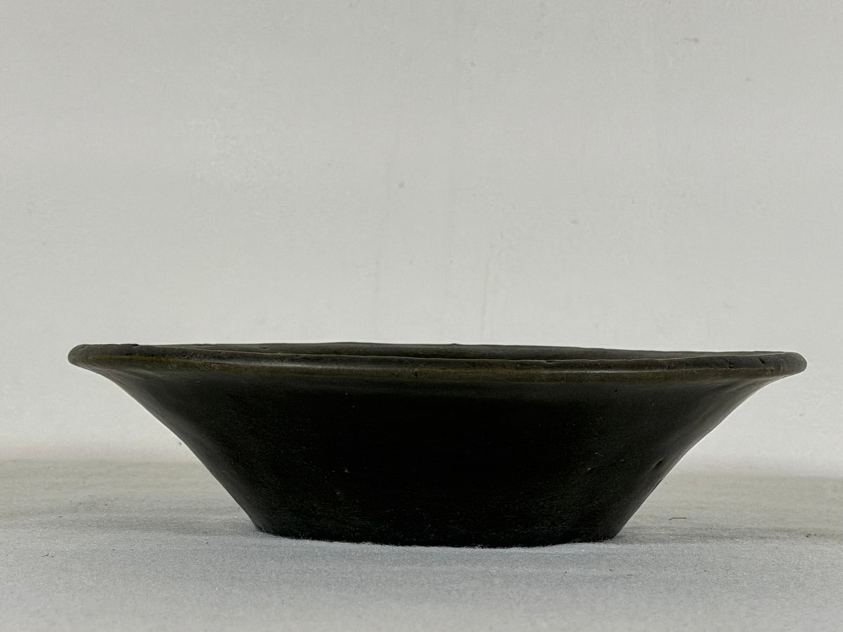 Preowned Japanese Tokoname Glazed Round Bonsai Pot Syuhou Yoshimura - 7.75” By 2”