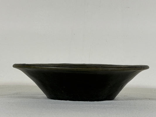 Preowned Japanese Tokoname Glazed Round Bonsai Pot Syuhou Yoshimura - 7.75” By 2”