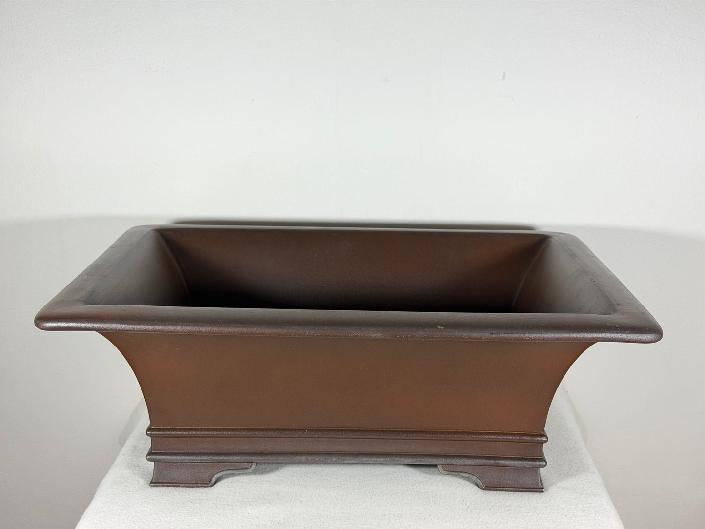 Preowned Japanese Tokoname Unglazed Rectangular Bonsai Pot Senkouen - 18.5” By 13.5”