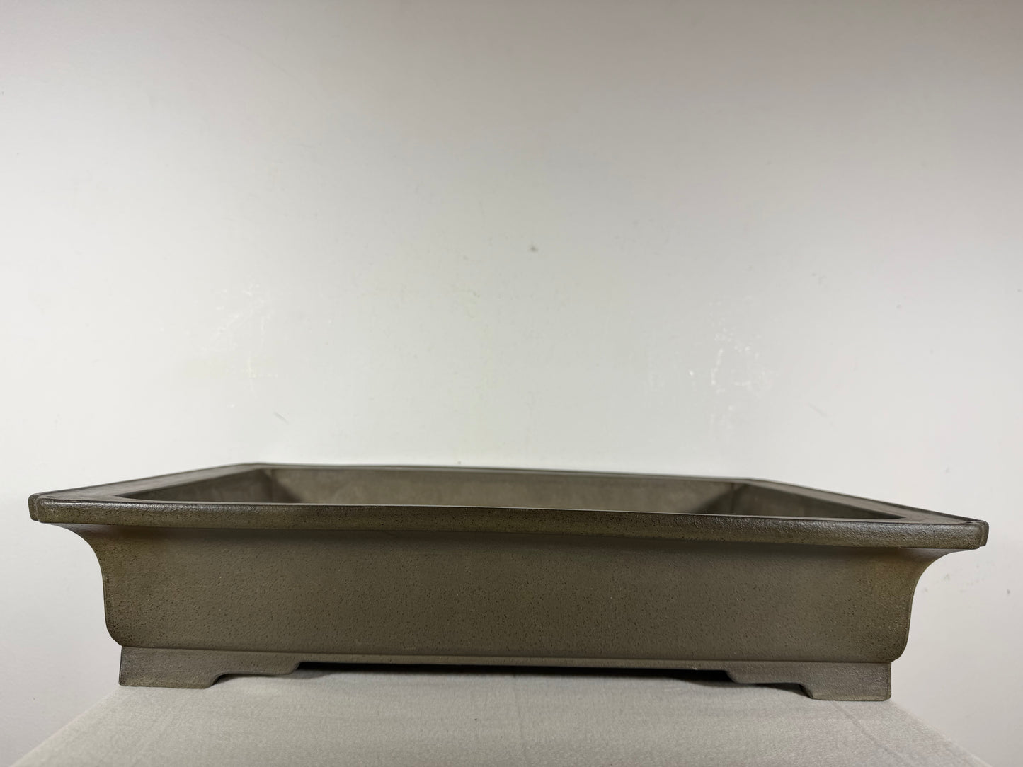 Preowned Japanese Tokoname Unglazed Rectangular Bonsai Pot Seizan - 19.5” By 13.5”