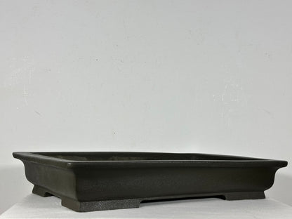 Preowned Japanese Tokoname Unglazed Rectangular Shallow Bonsai Pot Seizan - 16” By 10”
