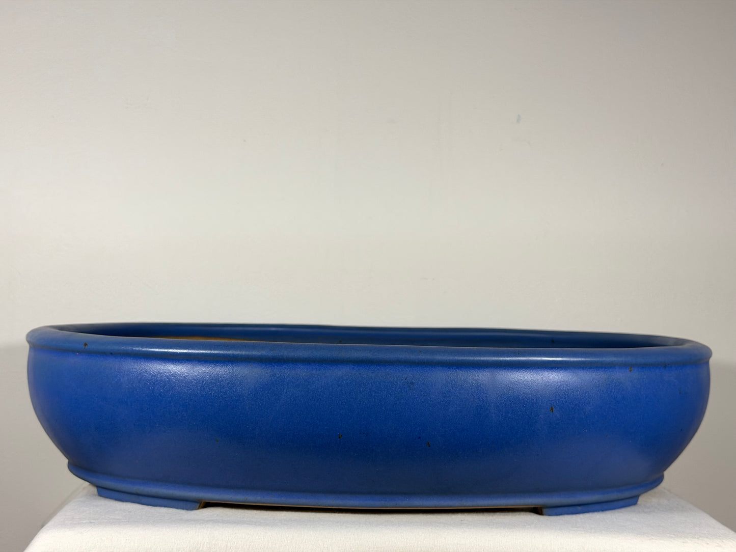 Preowned Japanese Tokoname Glazed Oval Bonsai Pot Reiho - 20” By 16.5”