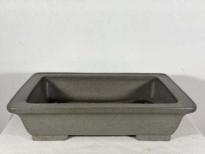 Preowned Japanese Tokoname Unglazed Rectangular Bonsai Pot Seizan - 13.75” By 10.25”