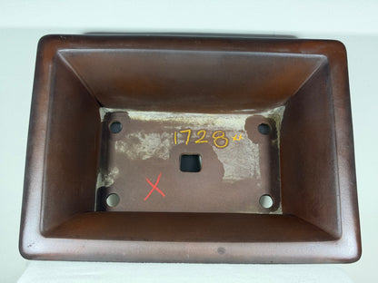Preowned Japanese Tokoname Unglazed Rectangular Bonsai Pot Senkouen - 18.5” By 13.5”