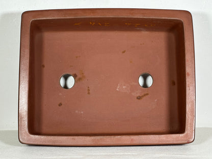 Preowned Japanese Tokoname Unglazed Rectangular Bonsai Pot - 10.5” By 8.25”